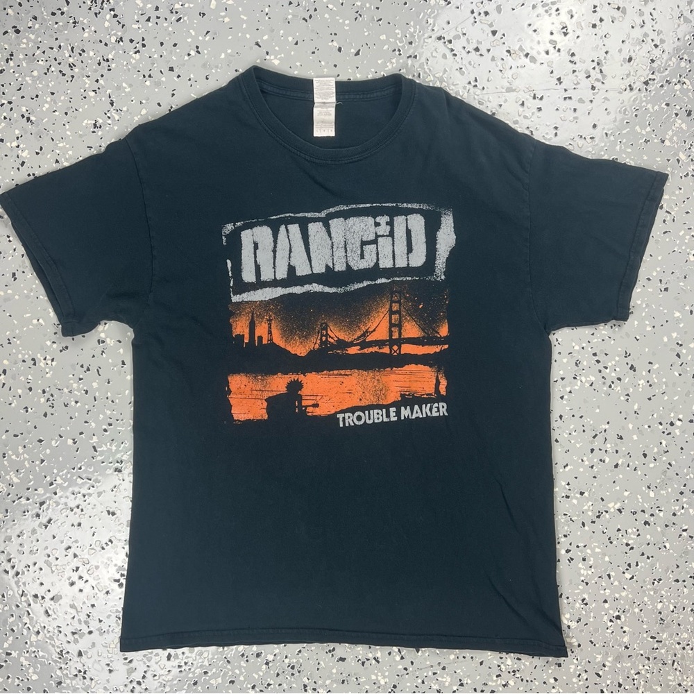 Rancid Trouble Maker Golden Gate Bridge Black Graphic Band T-Shirt size large
